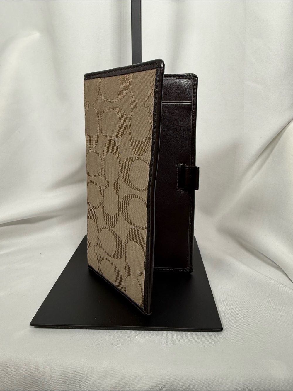 Coach Beige Signature Canvas Continental Wallet with Brown Trim - Picture 5 of 5